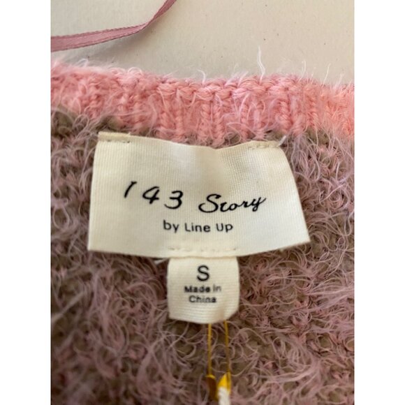 NWT 143 Story by Line up Pink & Cream Leopard Print Open-Front Cardigan Small - Picture 3 of 10